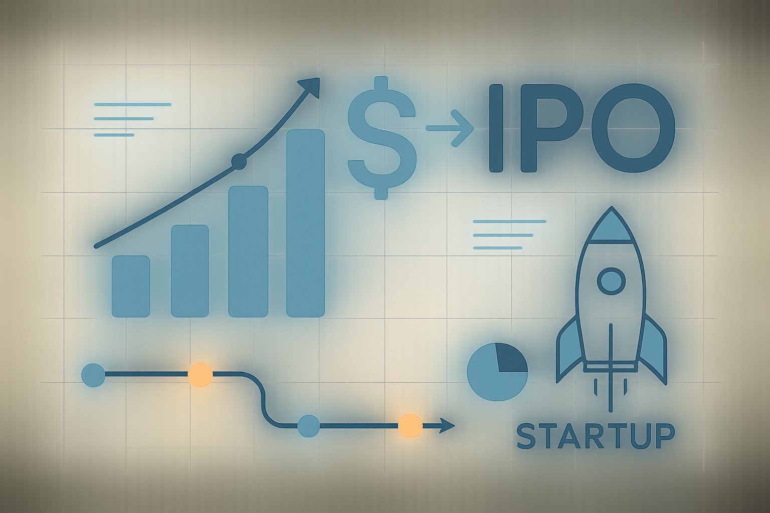 Growth charts and roadmap visualizing Startup IPO progression