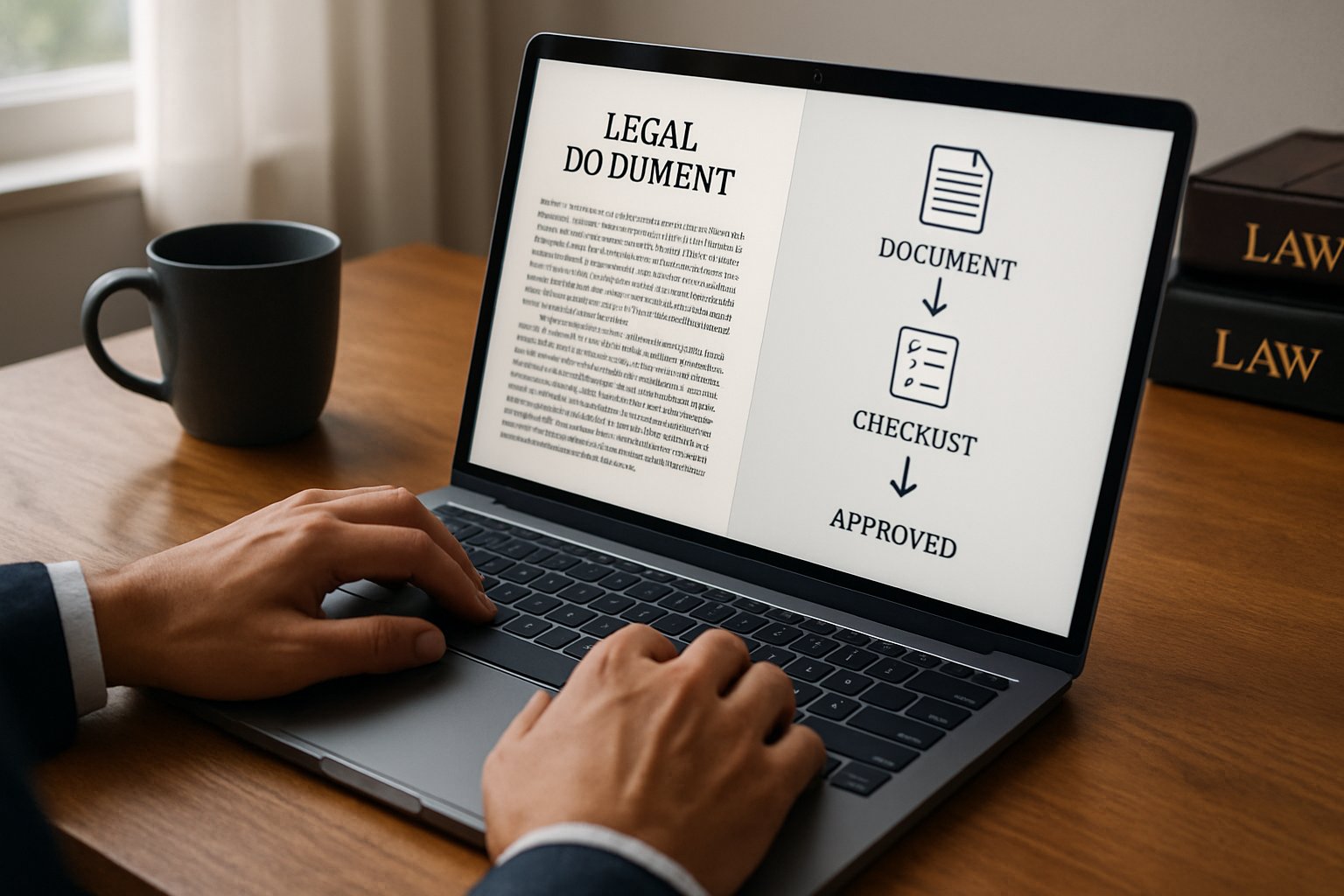 Legal Tech automation software powering workflow in an authentic workspace.