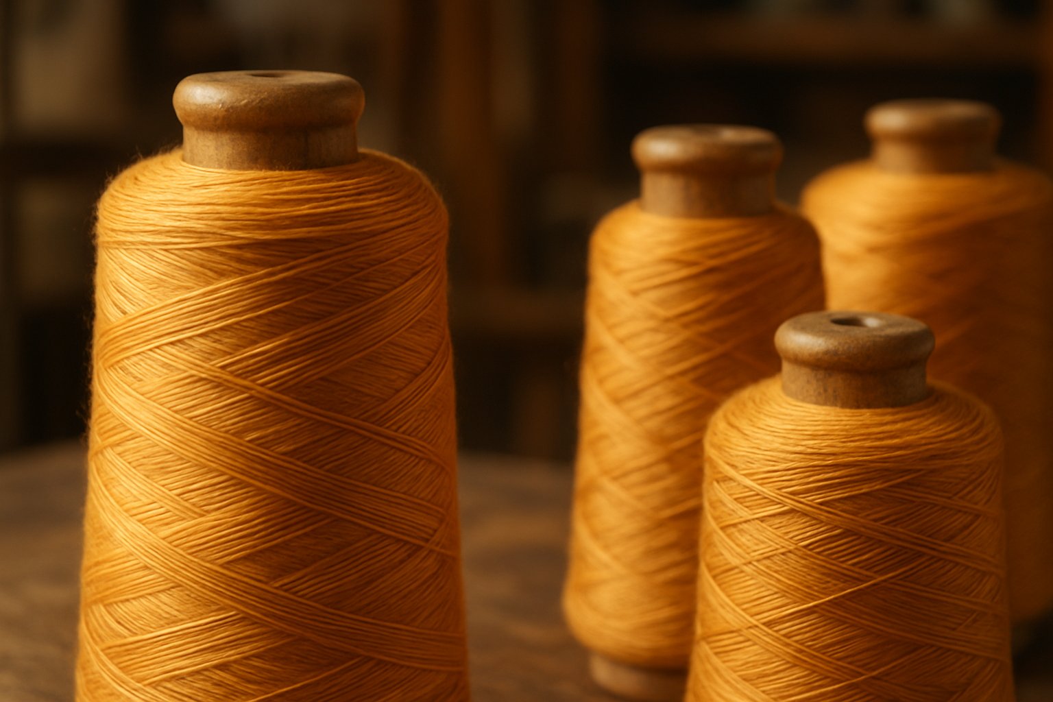 Luxury yarn crafted from protein waste using AI Design Fabric in textile mill.