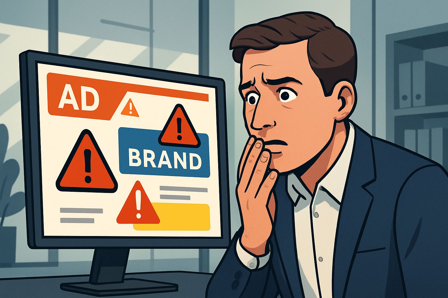 Marketer examining warning signs of poor Advertising Quality in AI-generated ad content.