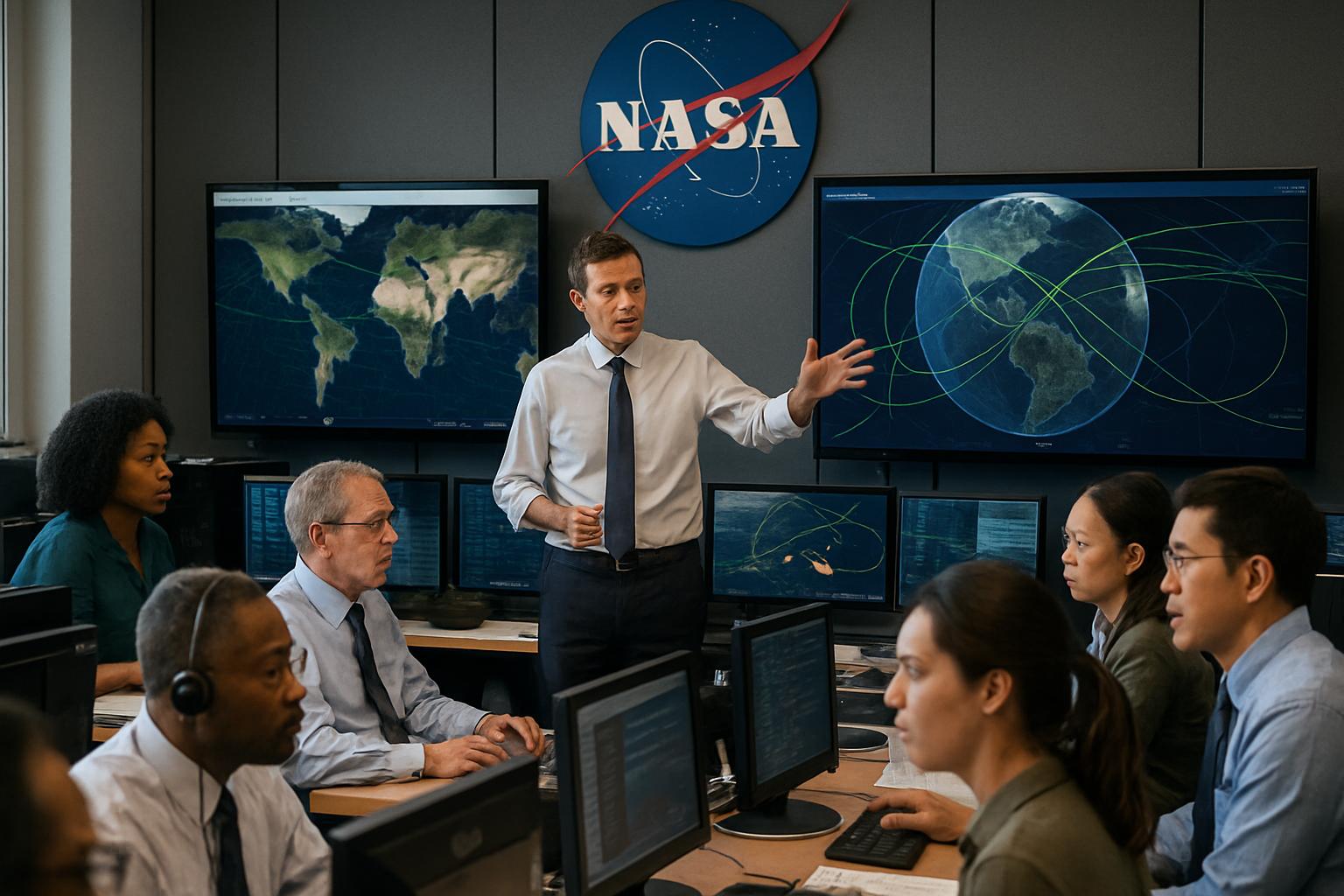 NASA Boss leads mission control strategy session at NASA