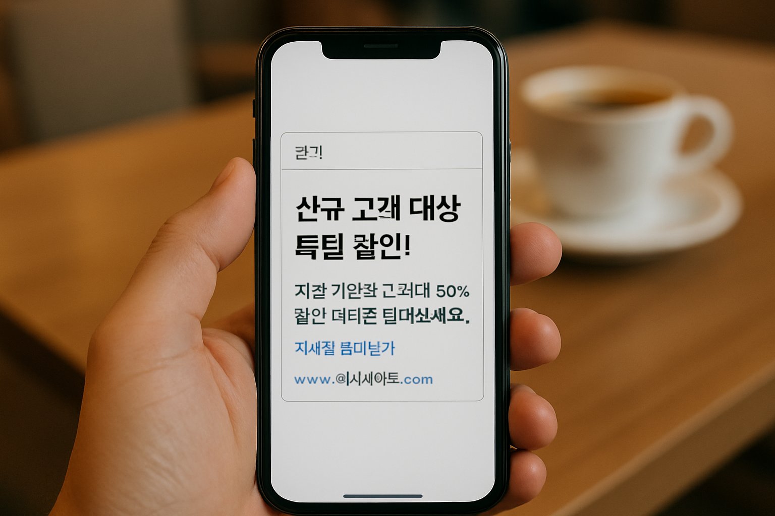 Mobile user viewing Korean online ad with clear Ad Labeling marking.