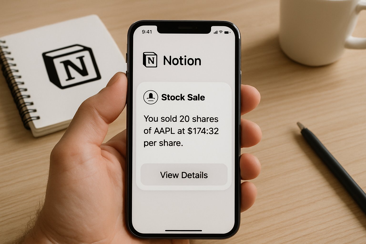 Notion Share sale notification on smartphone during $11B valuation