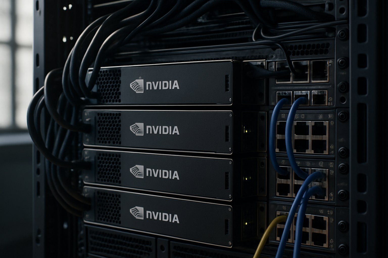 Enterprise data center hosting NVIDIA GPUs powering advanced Foundational Models.