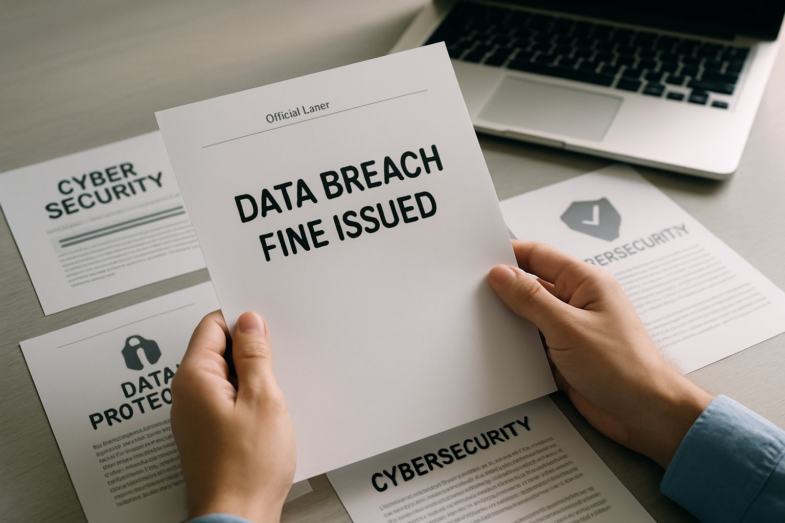 Notification of Data Breach fine issued on office desk