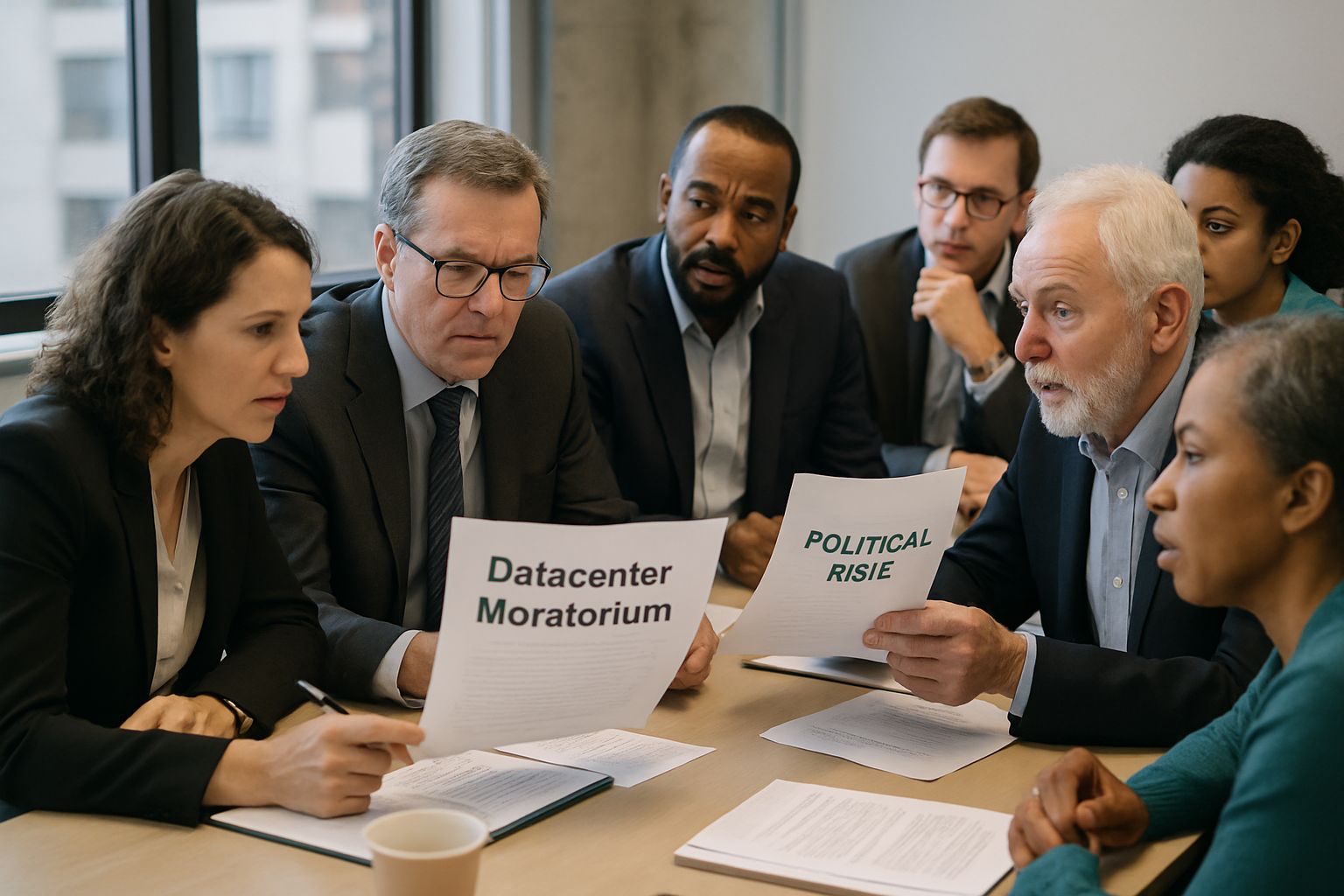 Political Risk addressed in a meeting discussing the datacenter moratorium.