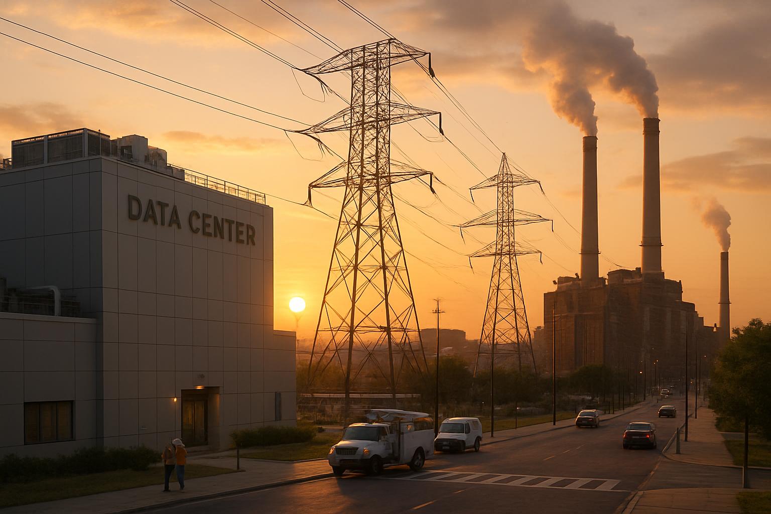 Data center power facility connected to urban power grid infrastructure