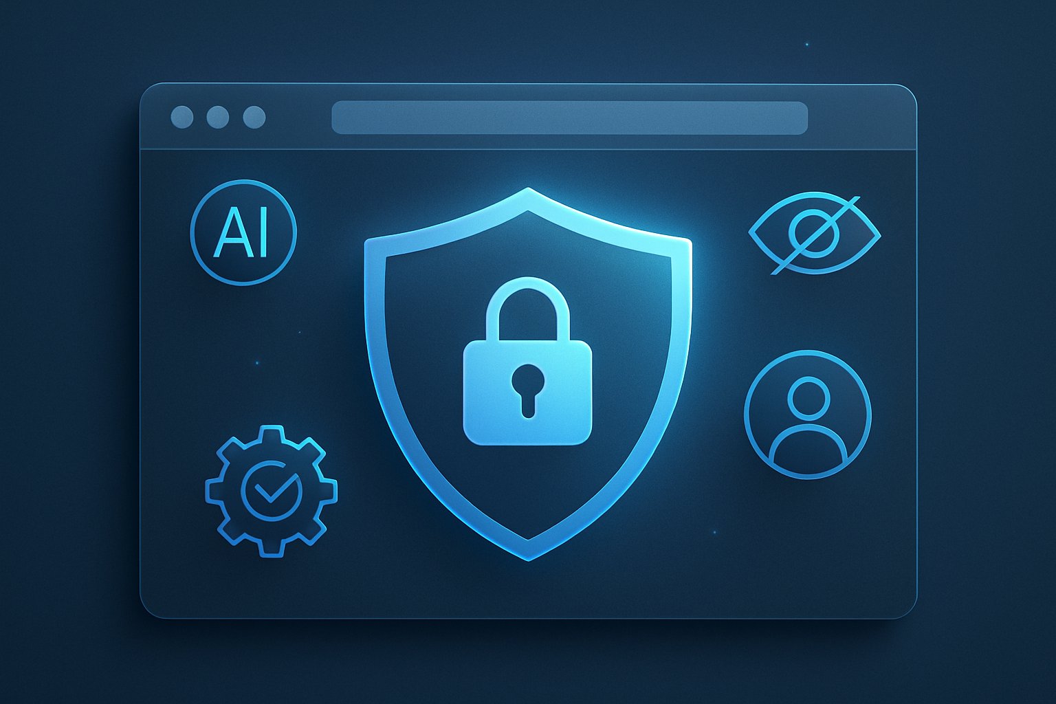 AI Web Browsing privacy and security features displayed on-screen.