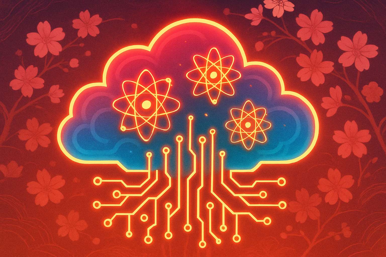 Cloud-enabled Quantum Computing technology with Japanese cultural motifs in the design.