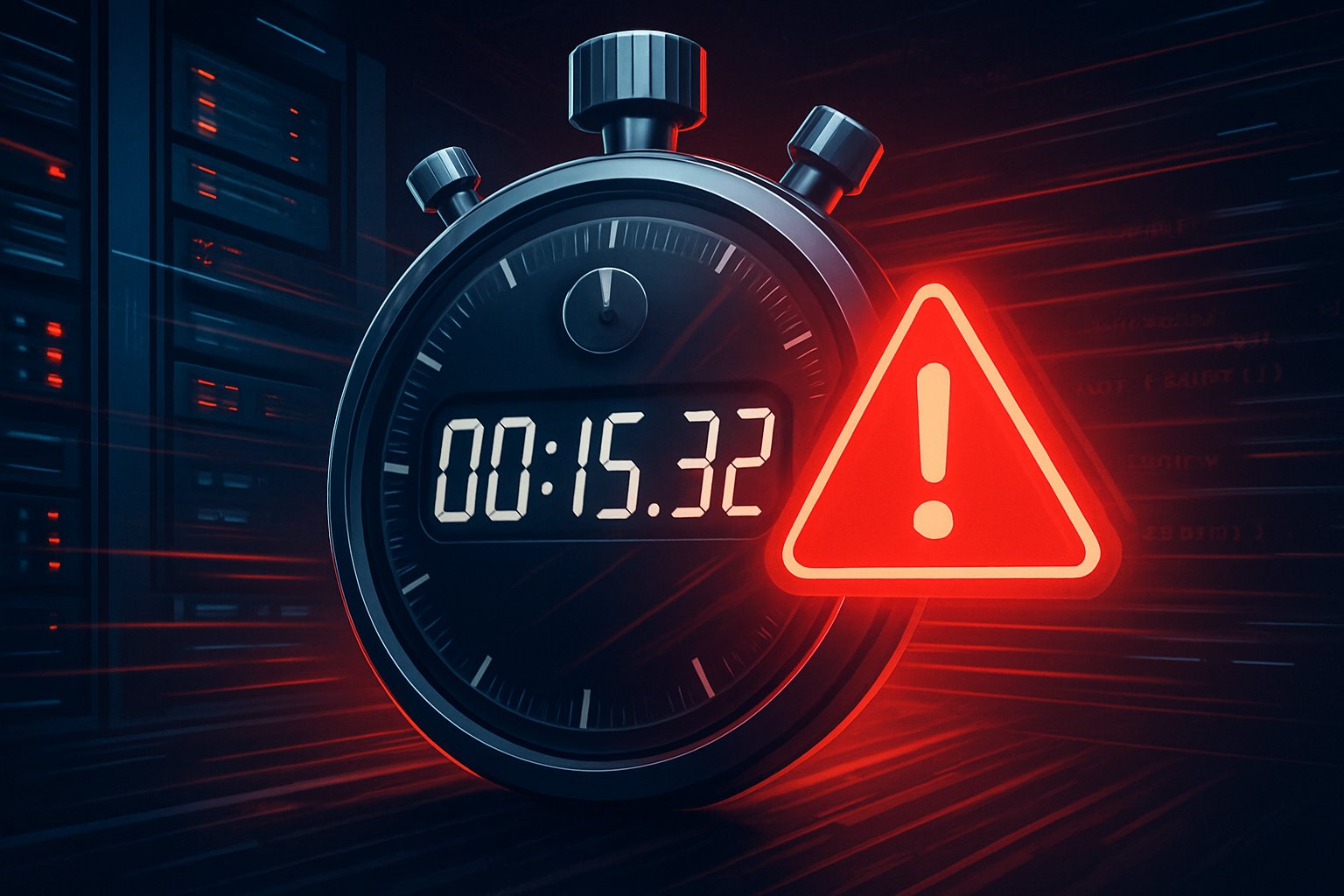 Stopwatch and servers reflecting Product Urgency in AI enhancements.