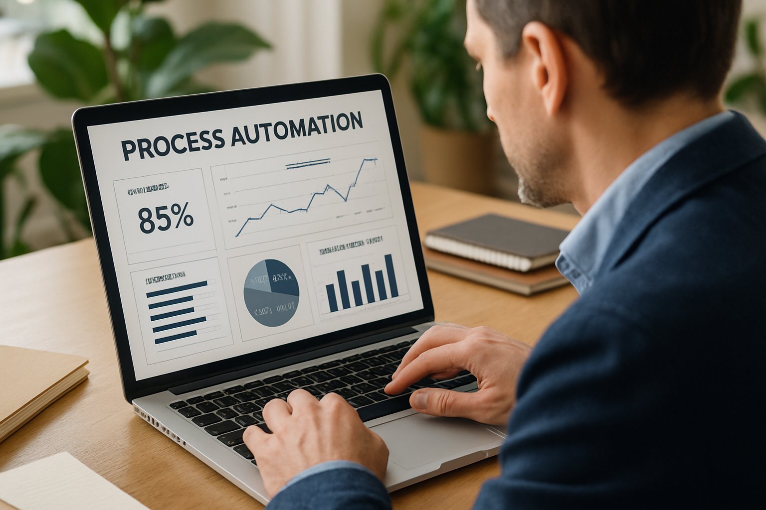 Agent Automation dashboard on analyst’s laptop in authentic office setting