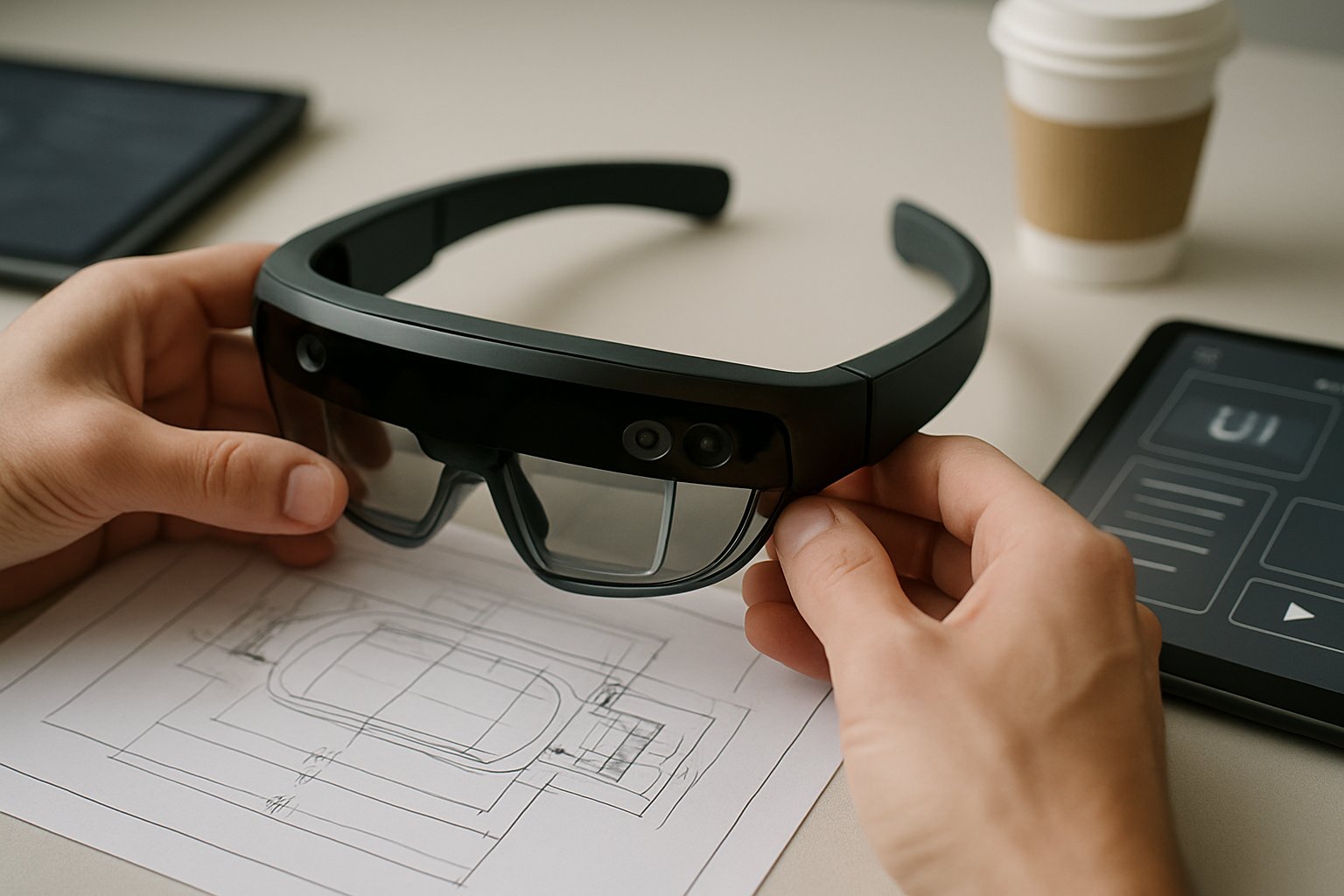 Meta Design AR glasses interface during user experience improvements.