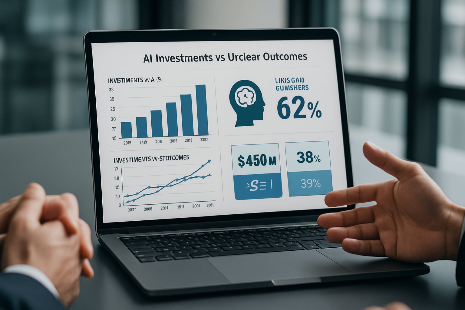 Enterprise Adoption graph comparing AI investments against unclear ROI outcomes