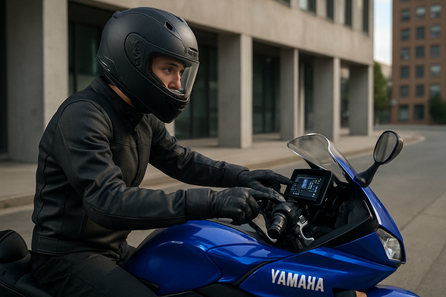 Specialized Mobility showcased on a Yamaha motorcycle smart console