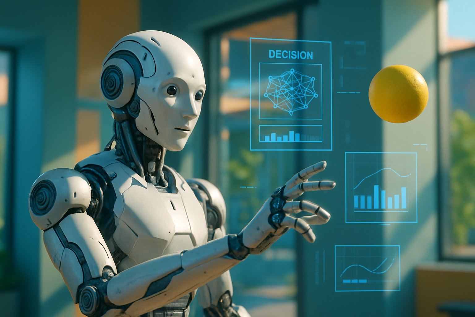 Robot using World Model AI in a 3D simulation environment