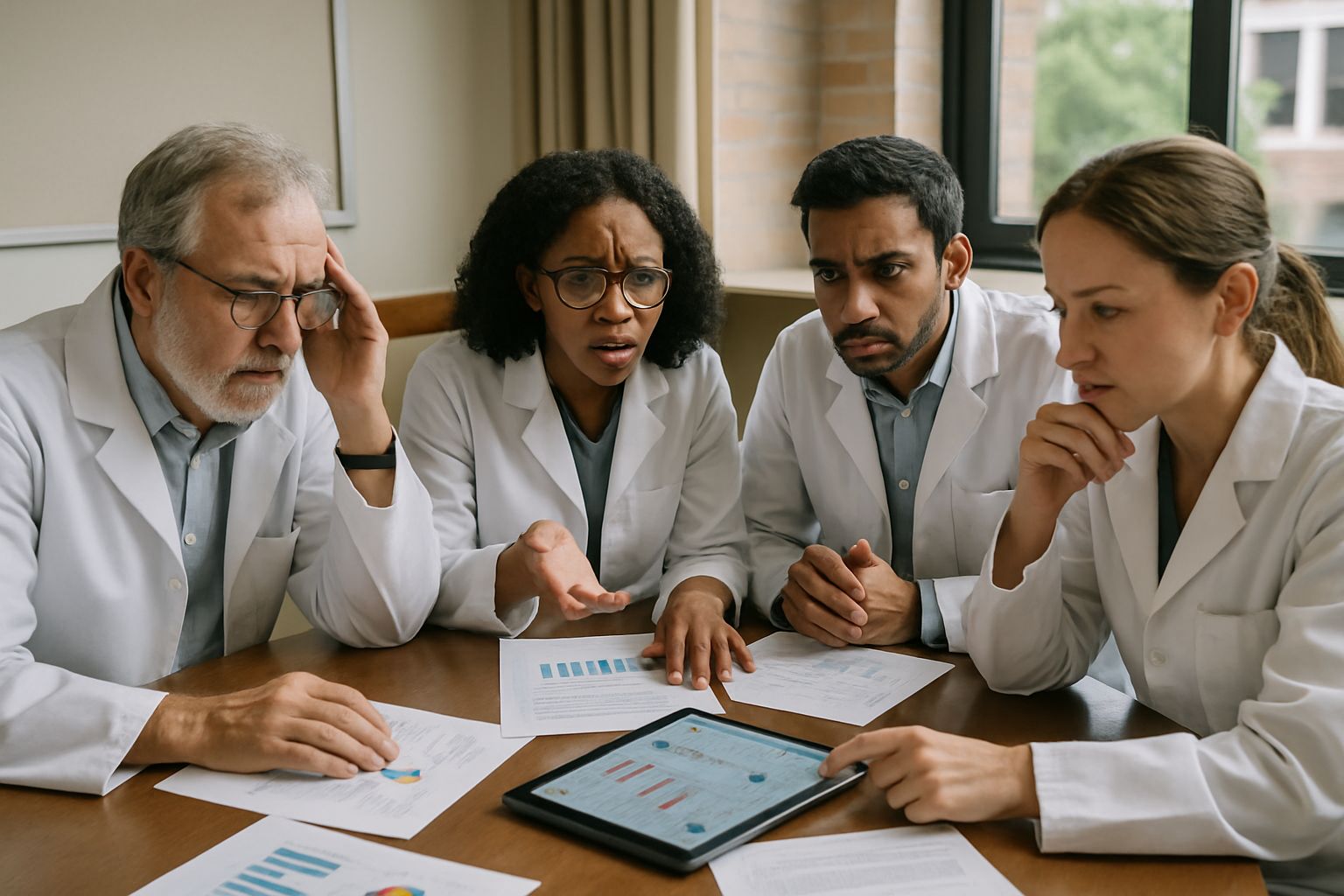 Concerned scientists discuss AI Research Slop challenges in data findings.