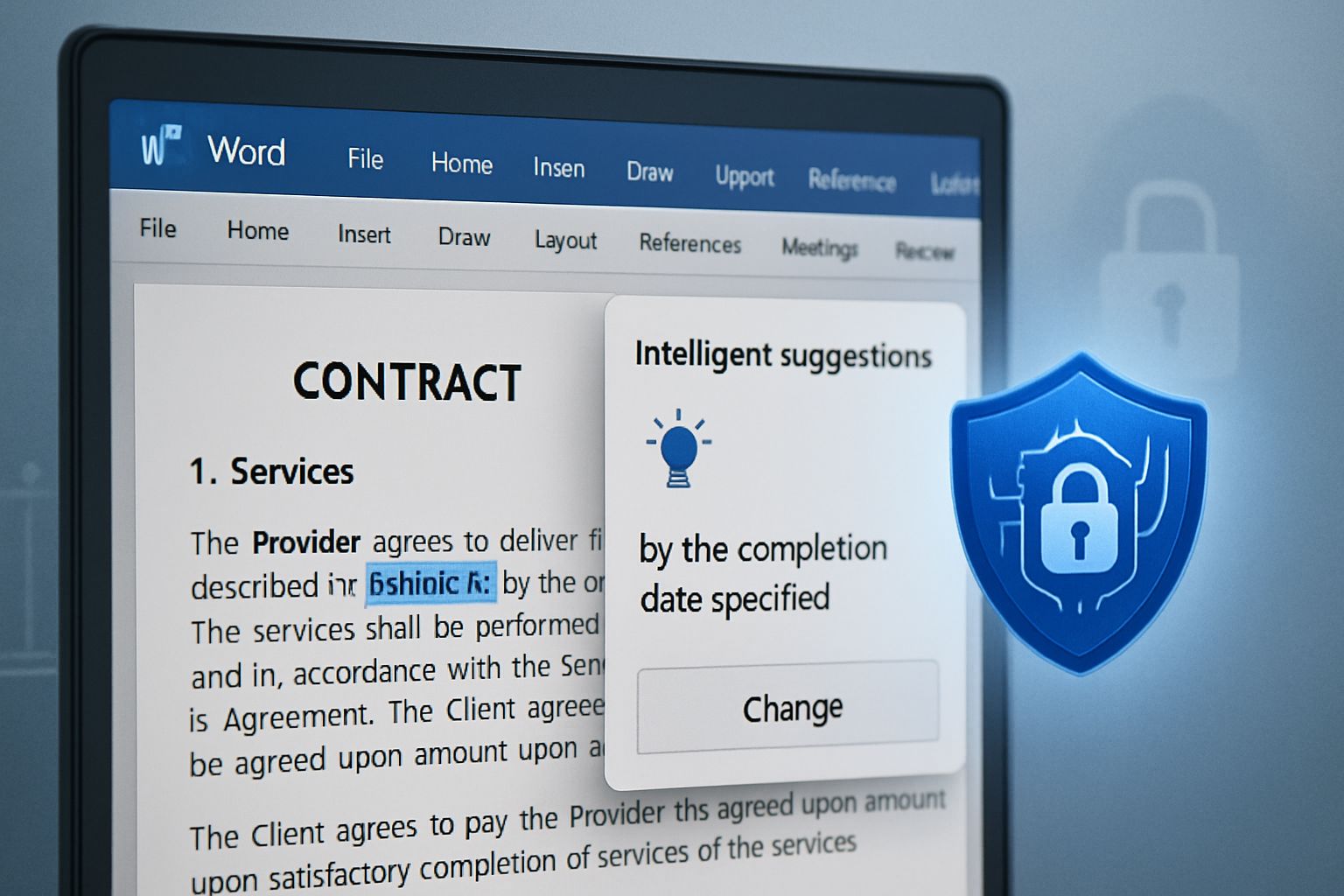 Legal Workflow AI enhances drafting in Word while ensuring contract data security.