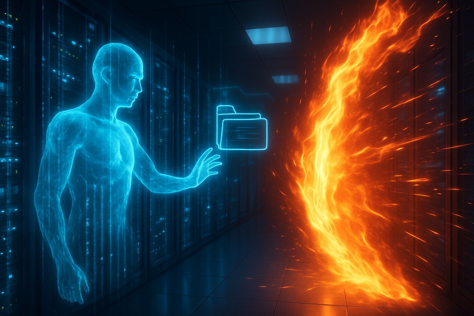 Cybersecurity/Data Loss governance halting shadow AI in a data center environment.