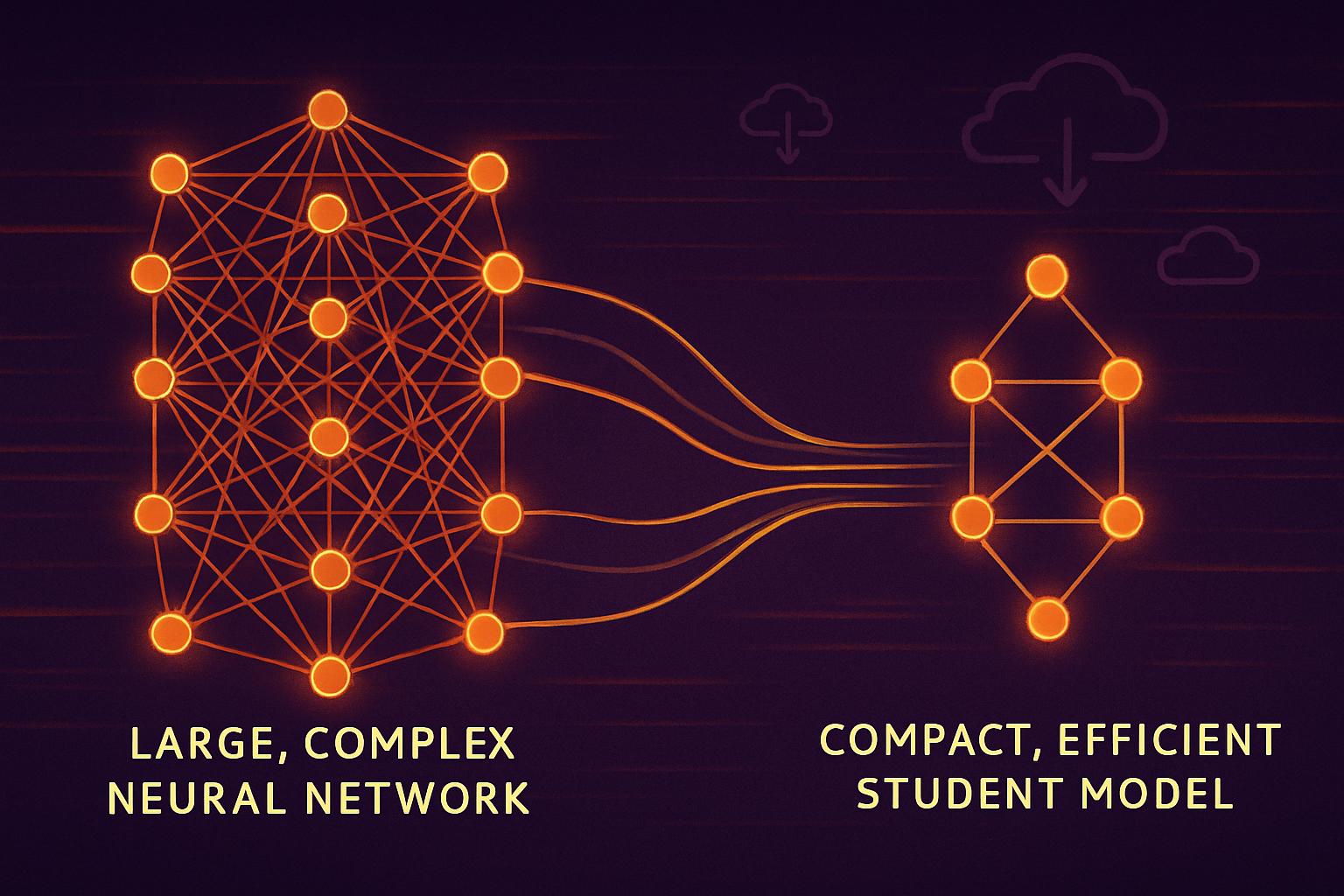Generative Model Distillation compares teacher and student neural networks for cost-saving AI models.