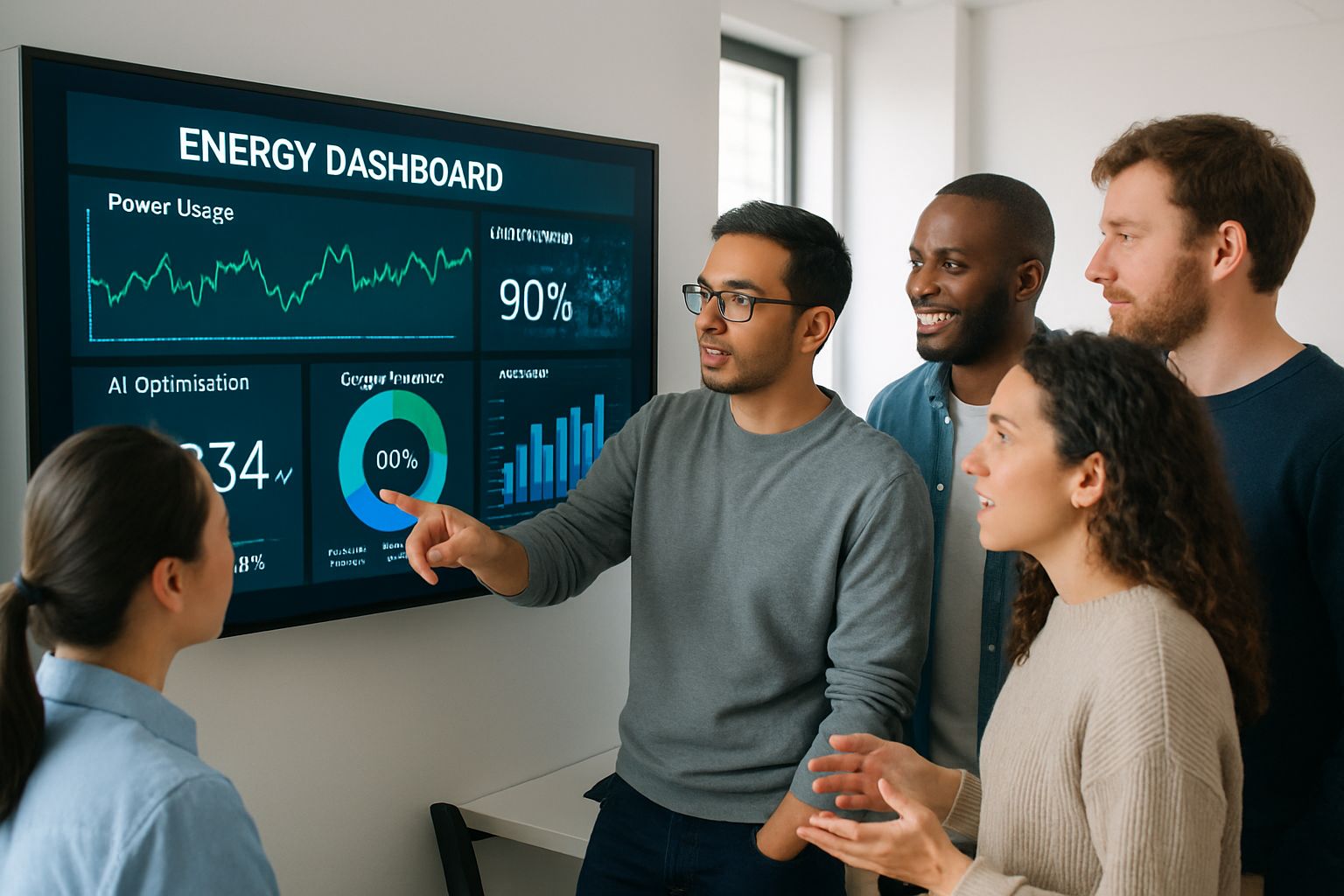 Frontier Firm Strategy team analyzing AI energy dashboard