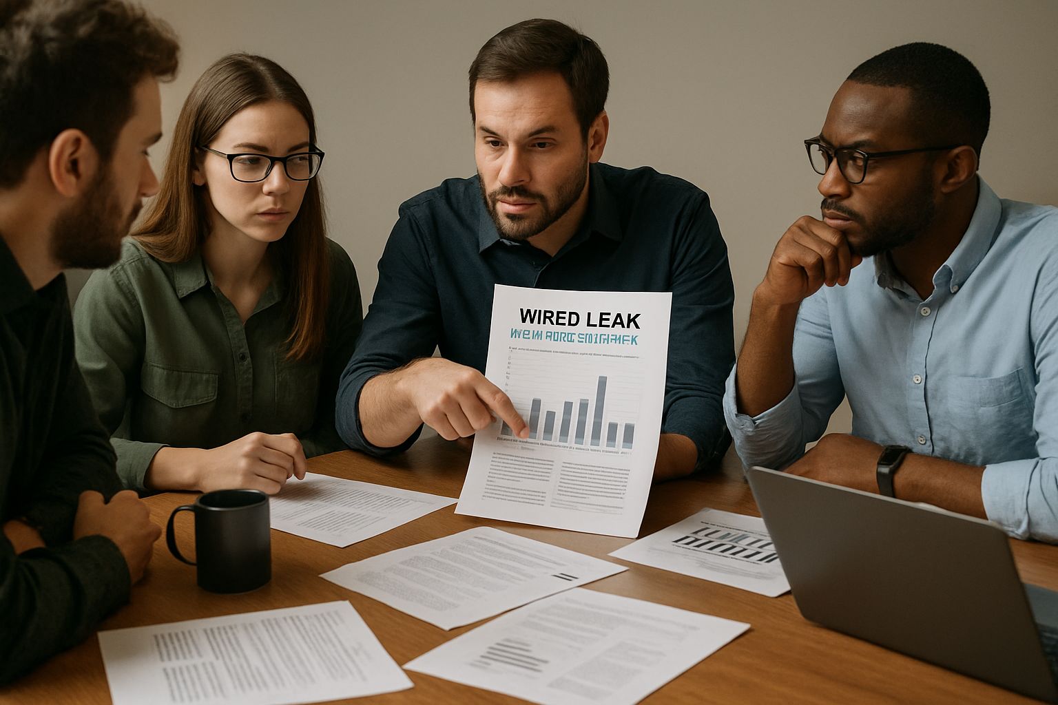 Cybersecurity team discusses Wired Leak incident and mitigation steps.