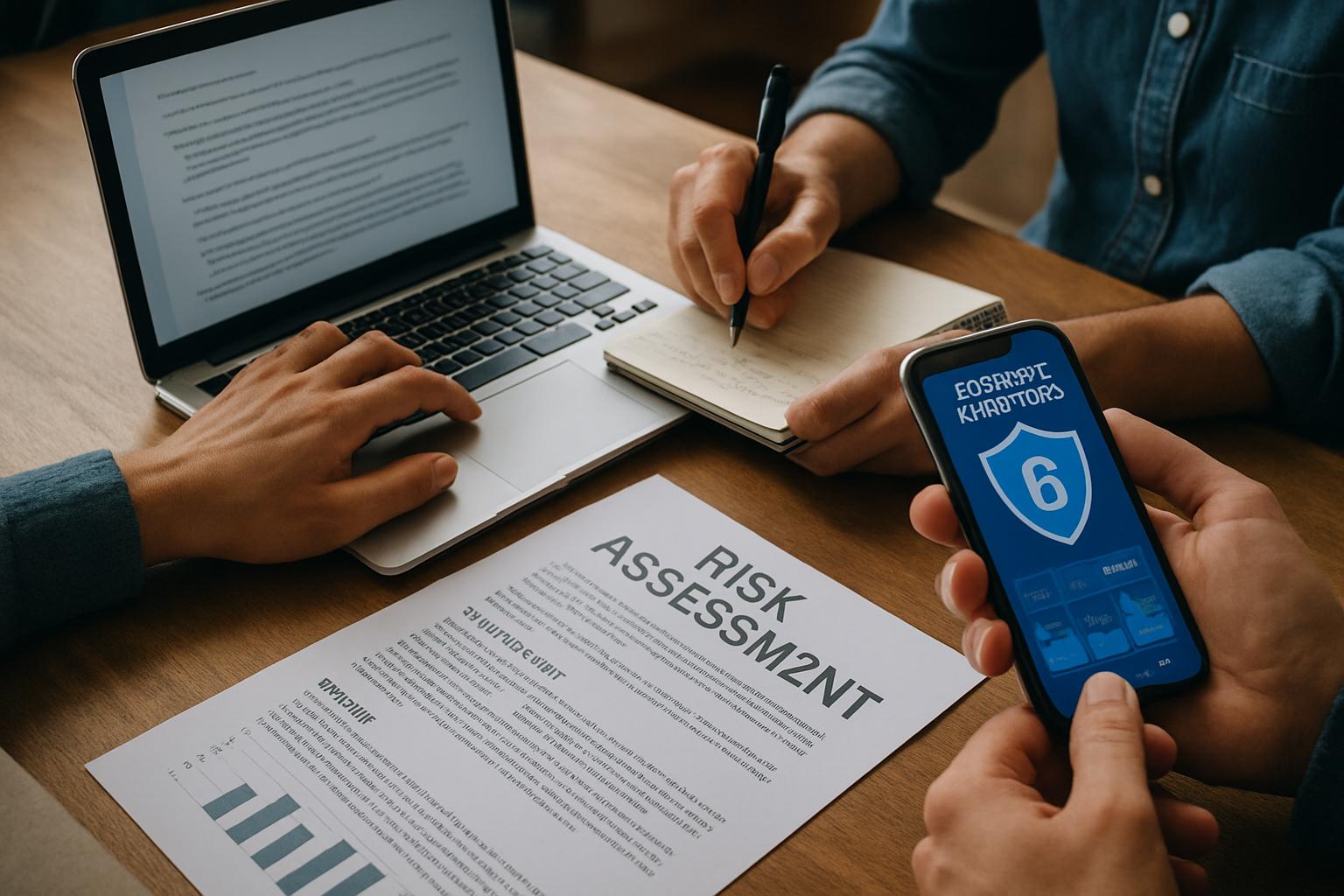 Hands collaborating with digital tools for Social Resilience defense planning.