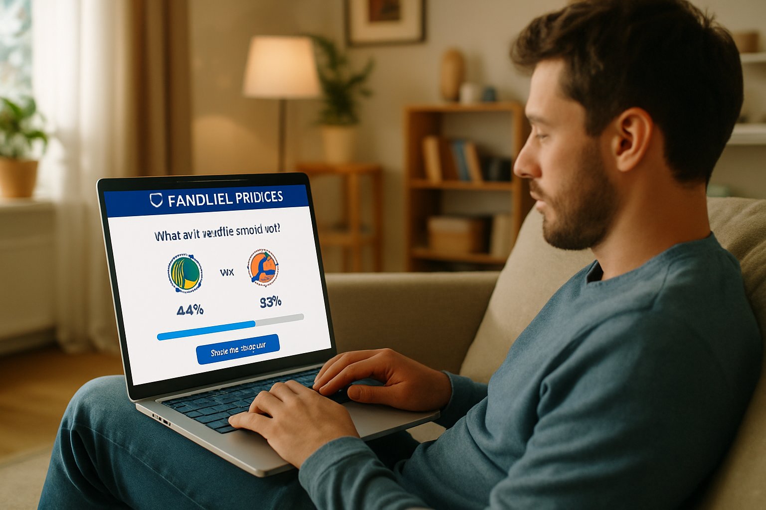 Person using FanDuel Predicts platform on laptop at home