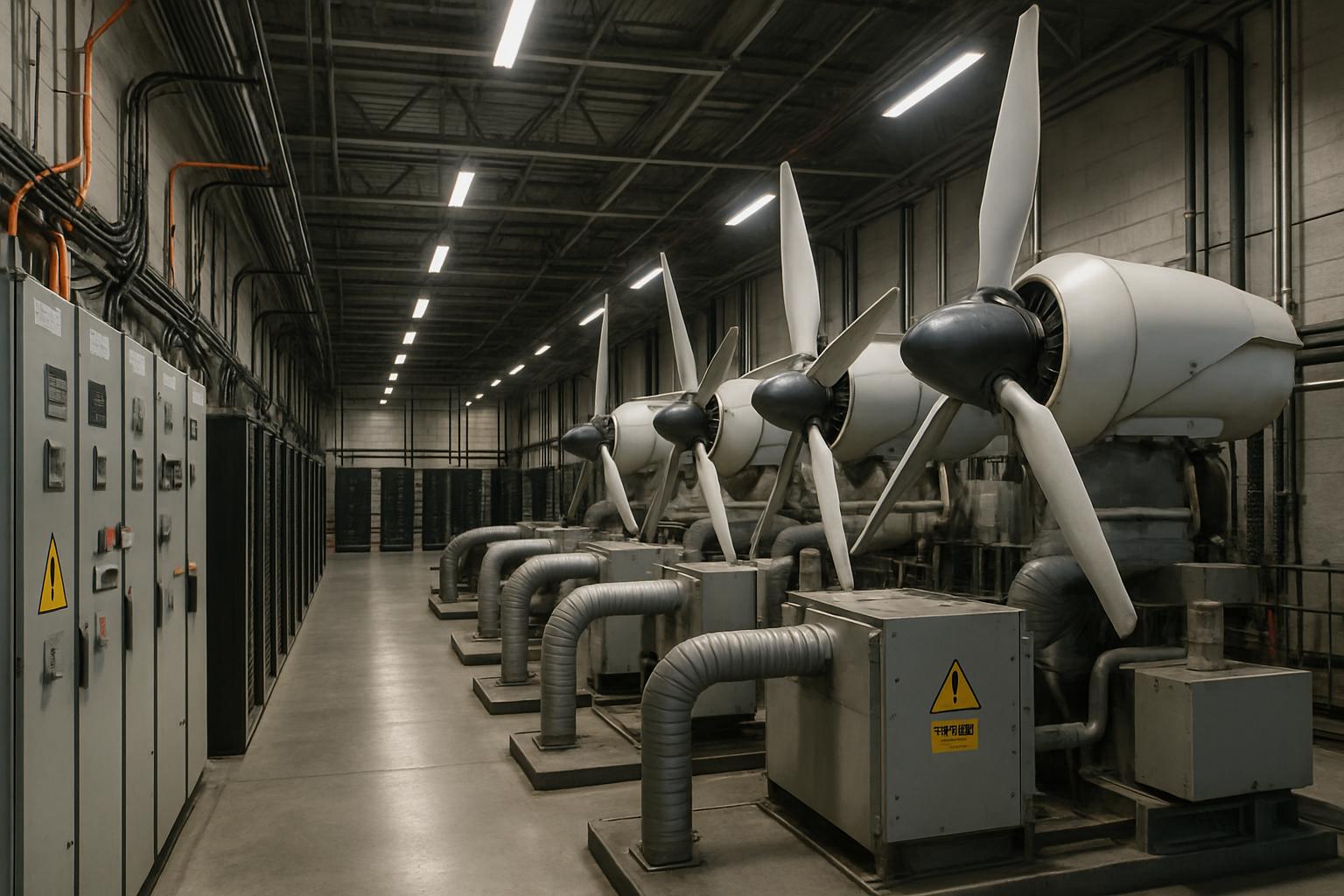 Modular turbines providing Data Center Power resilience inside a server hall.