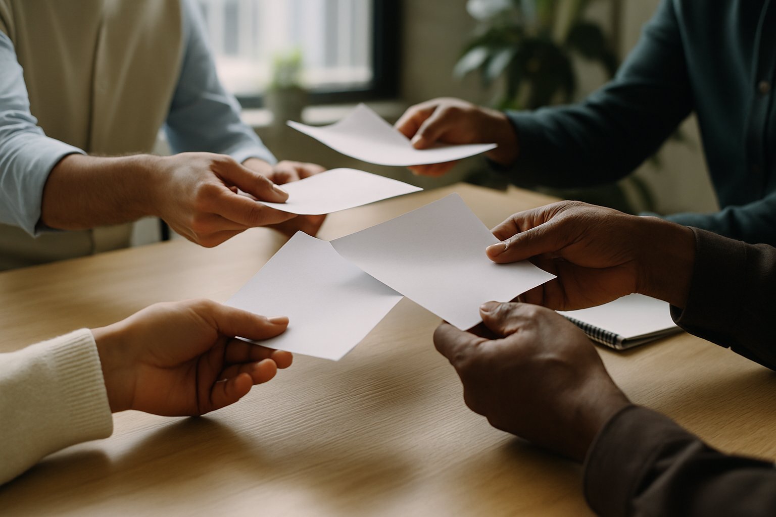 Hands of diverse professionals exemplify Human Centered Expansion through teamwork