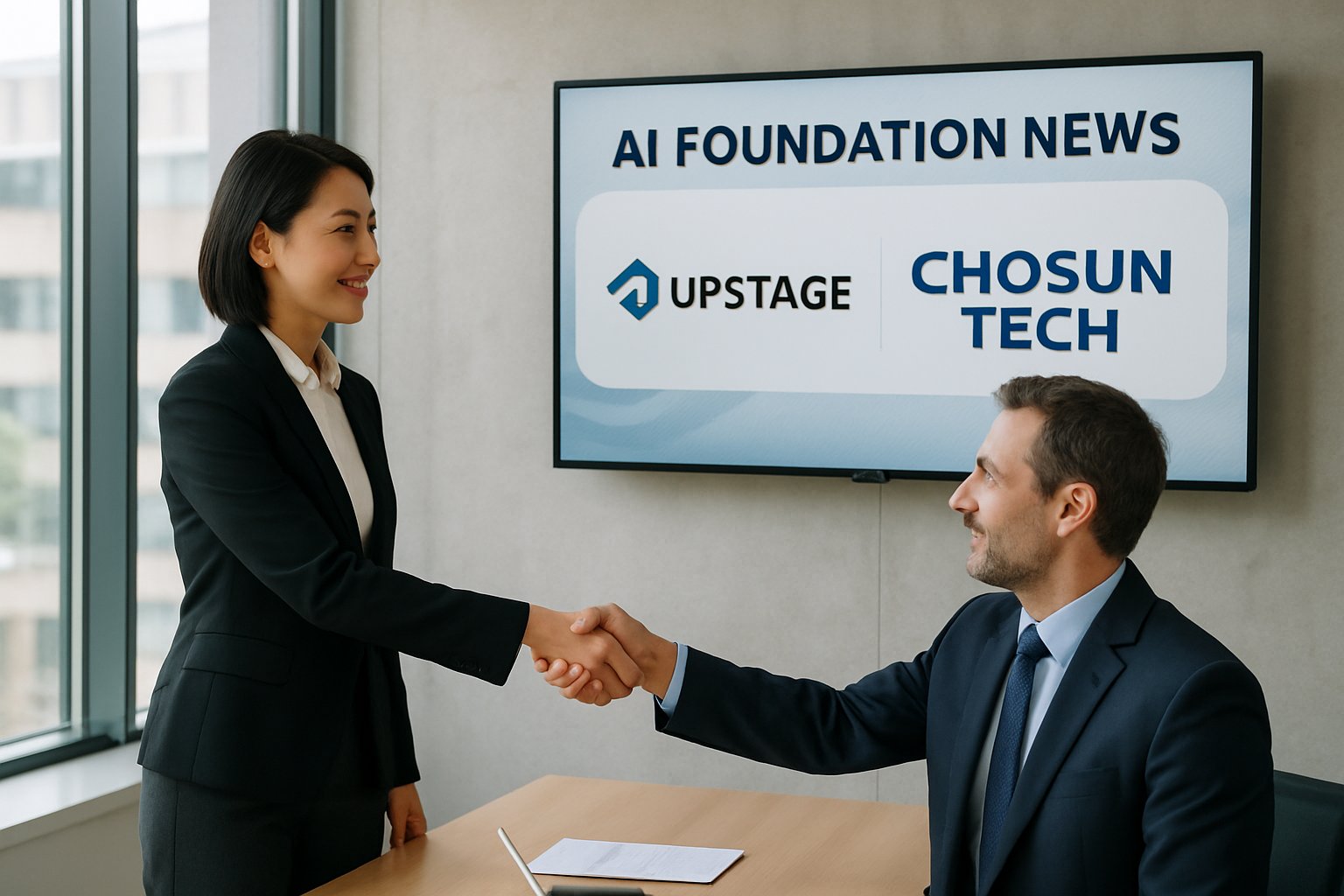 AI Foundation News partnership announcement with Upstage and Chosun Tech.