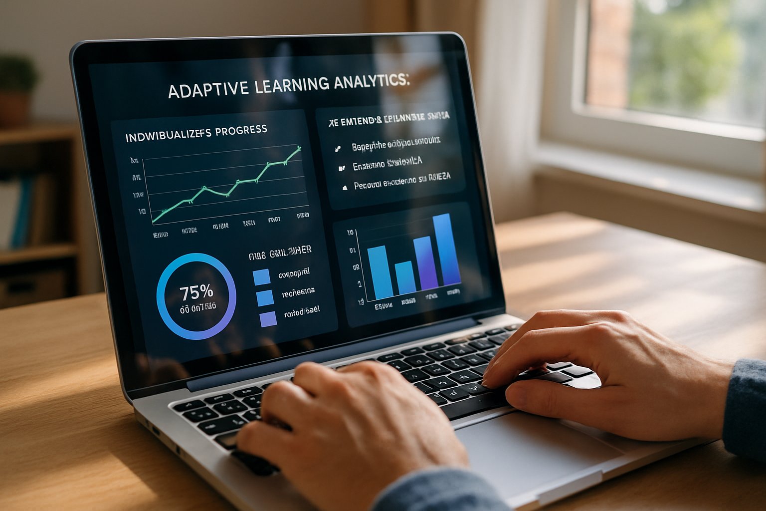 Adaptive learning orchestration platforms dashboard showing personalized analytics and AI recommendations.