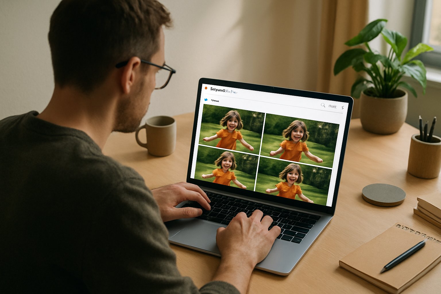 Google Photos AI animation tools on laptop for professionals