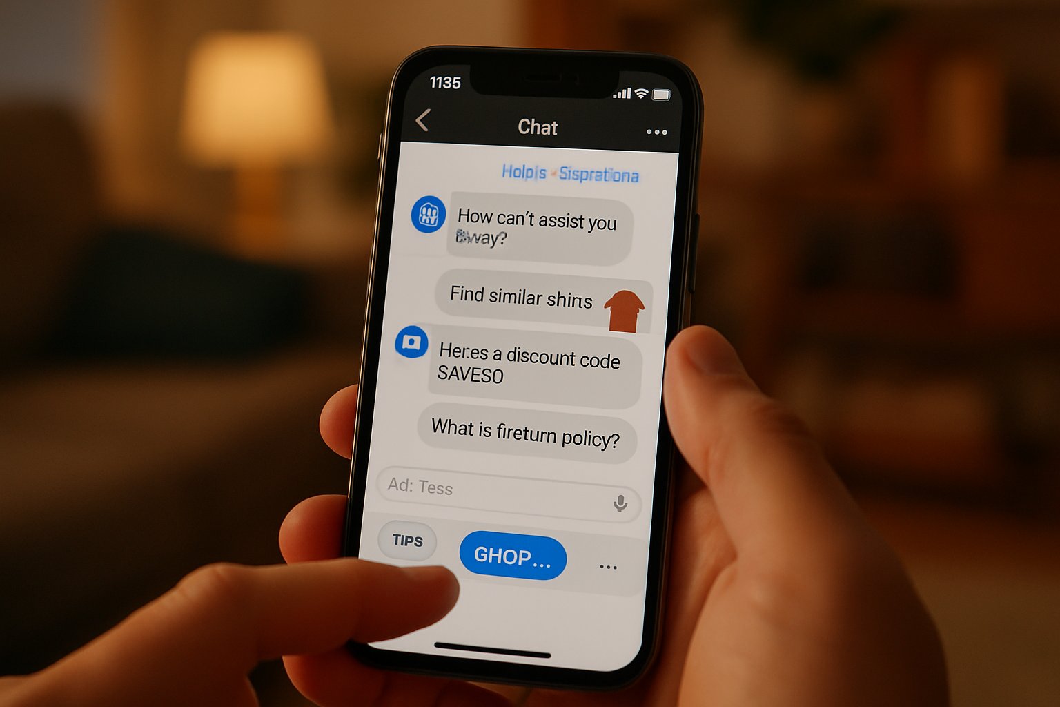 Conversational Commerce Orchestration Layers with AI chat on mobile device