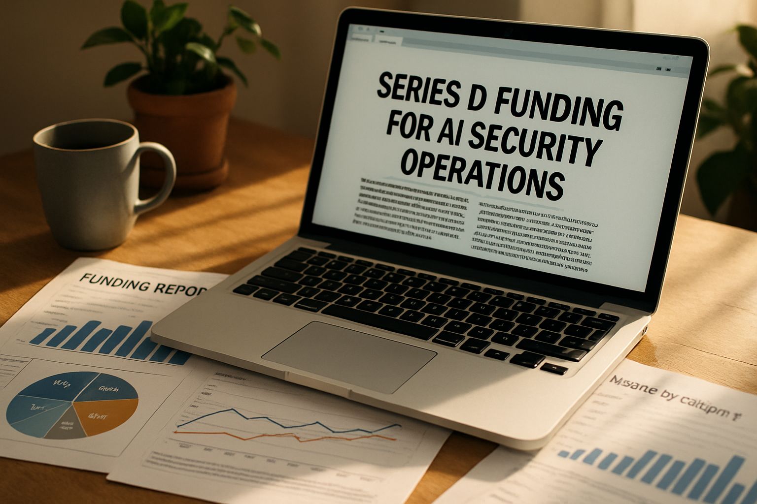 Desktop view with Security Operations AI funding reports and analyst data