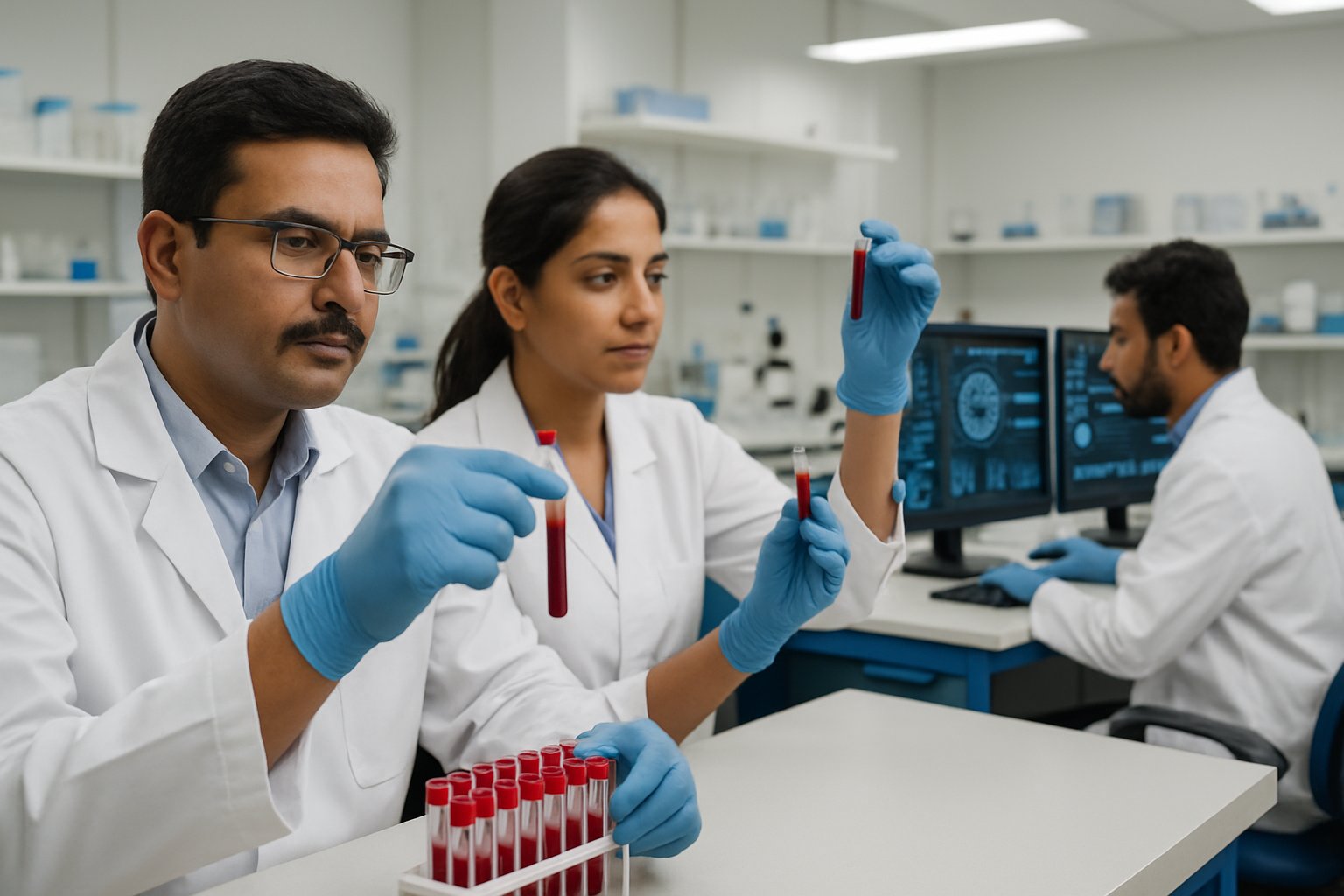 HealthTech AI-powered lab processing blood samples for Alzheimer’s detection