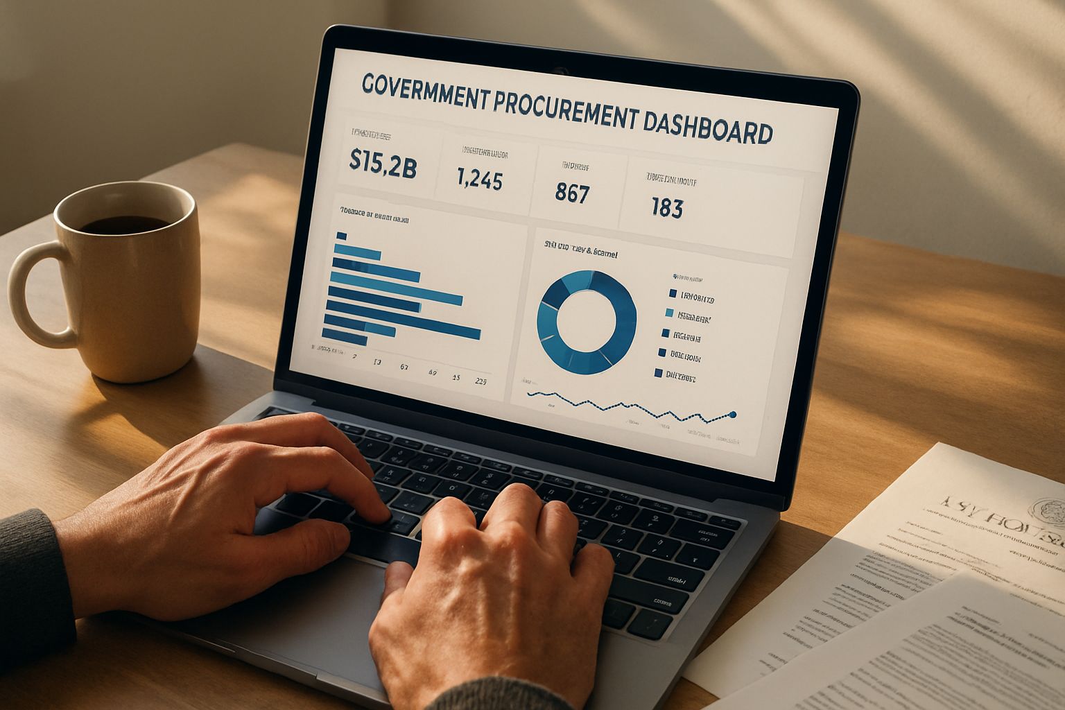 HCL Technologies procurement dashboard for AI tools displayed on a laptop screen.