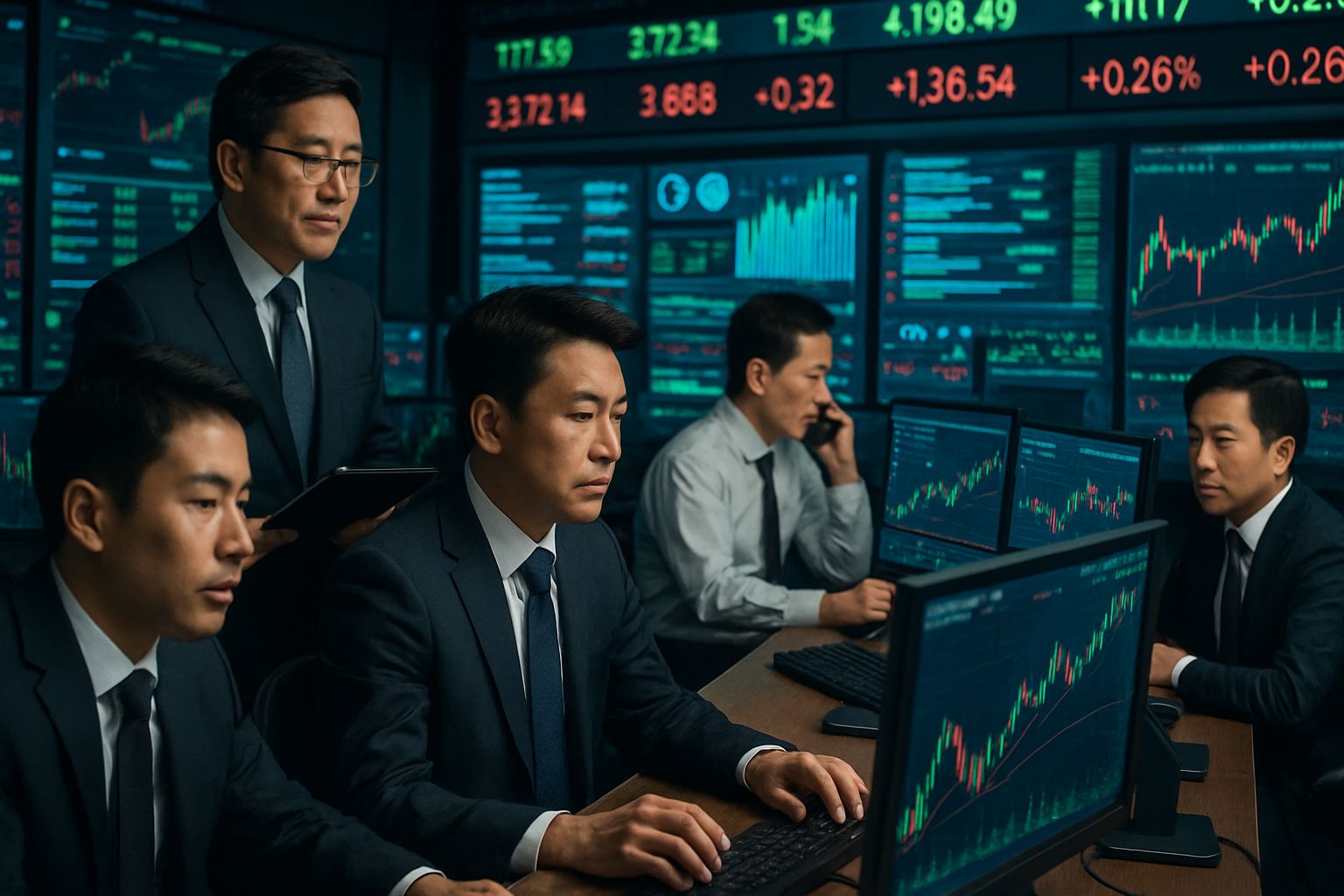 Stock traders in China using Profitable AI Software to monitor stock earnings.