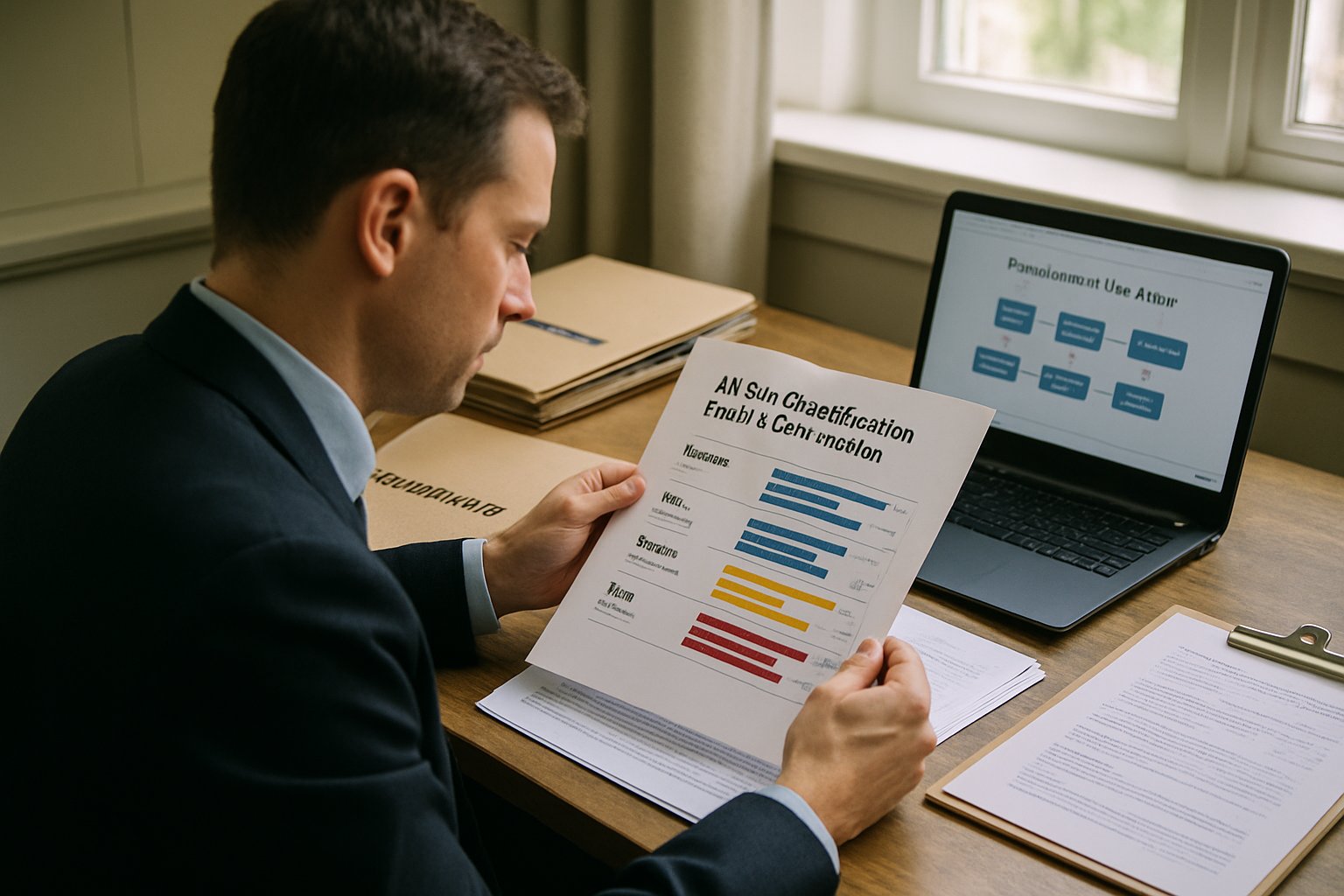 Analyst reviewing Public Sector AI Risk Classification Models during procurement review.