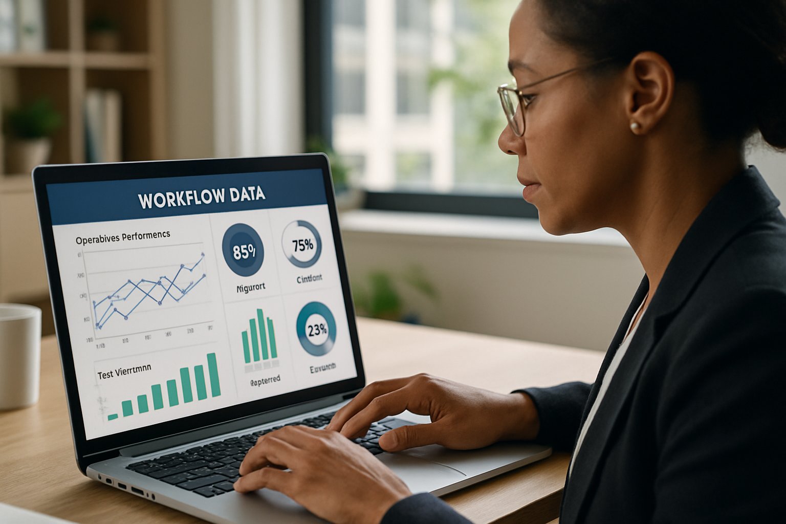 Professional analyzing data to improve Intelligent Operations maturity