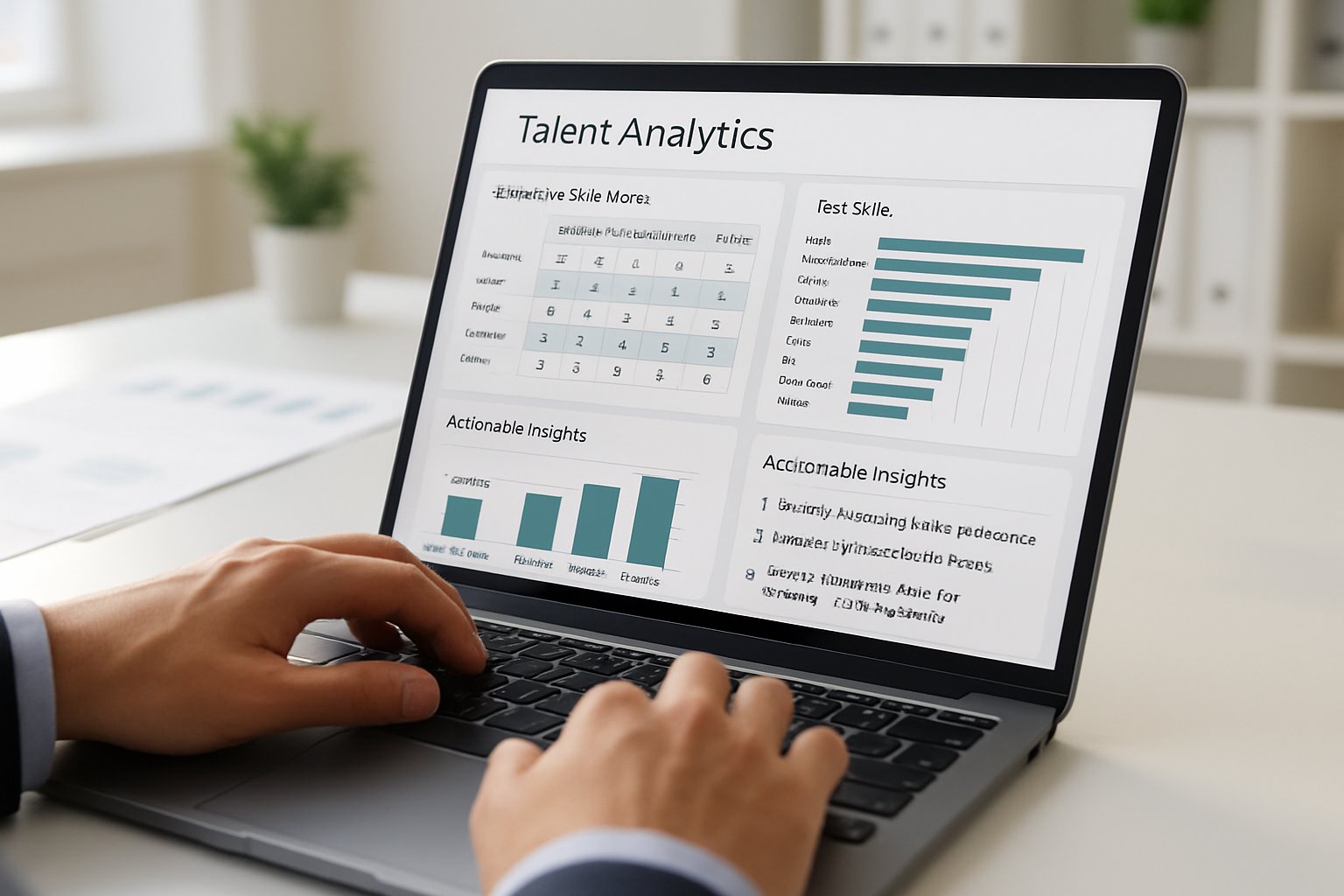 User examining workforce skill signal intelligence platform dashboard with analytics.