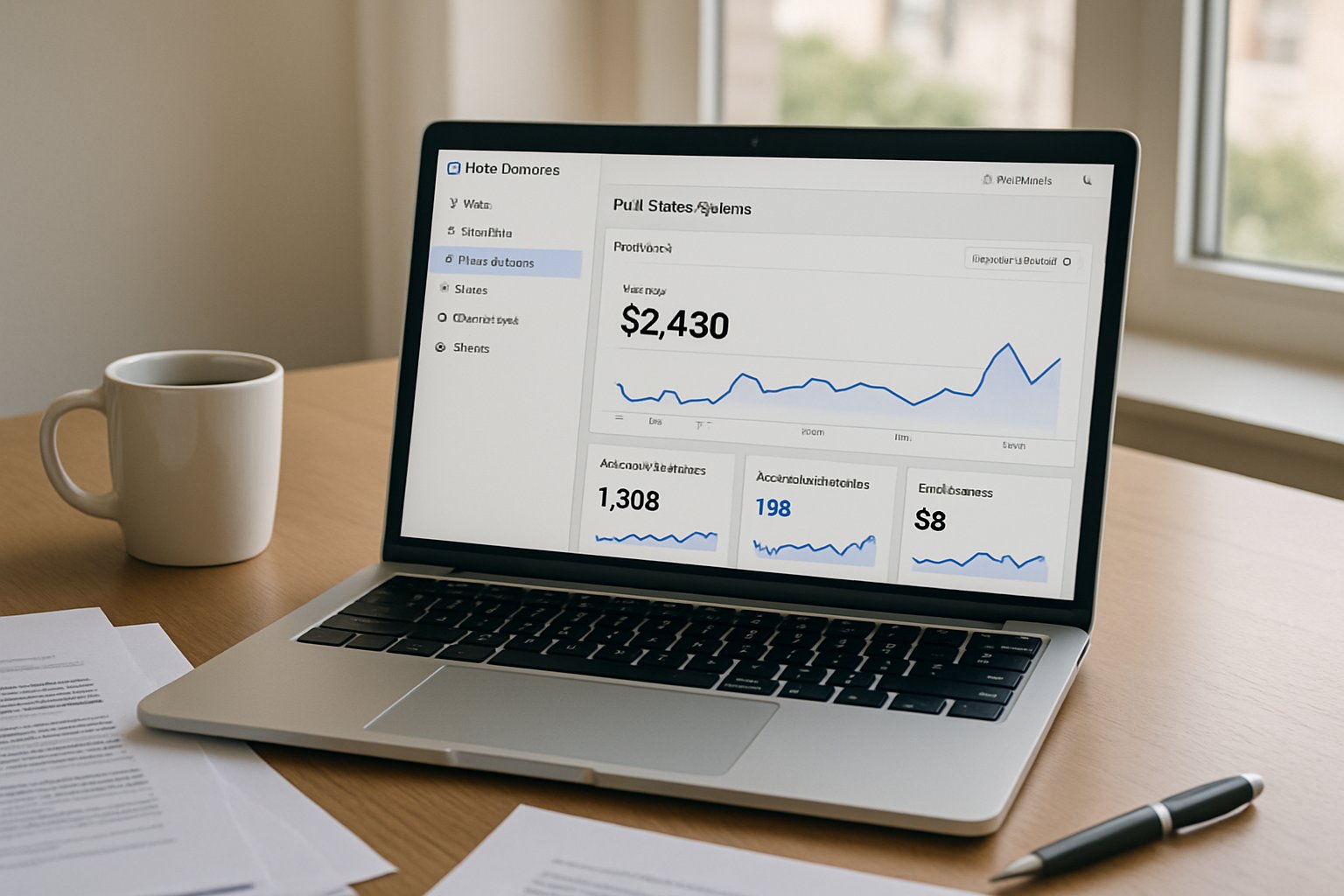 Meta paid subscriptions revenue analytics open on office laptop