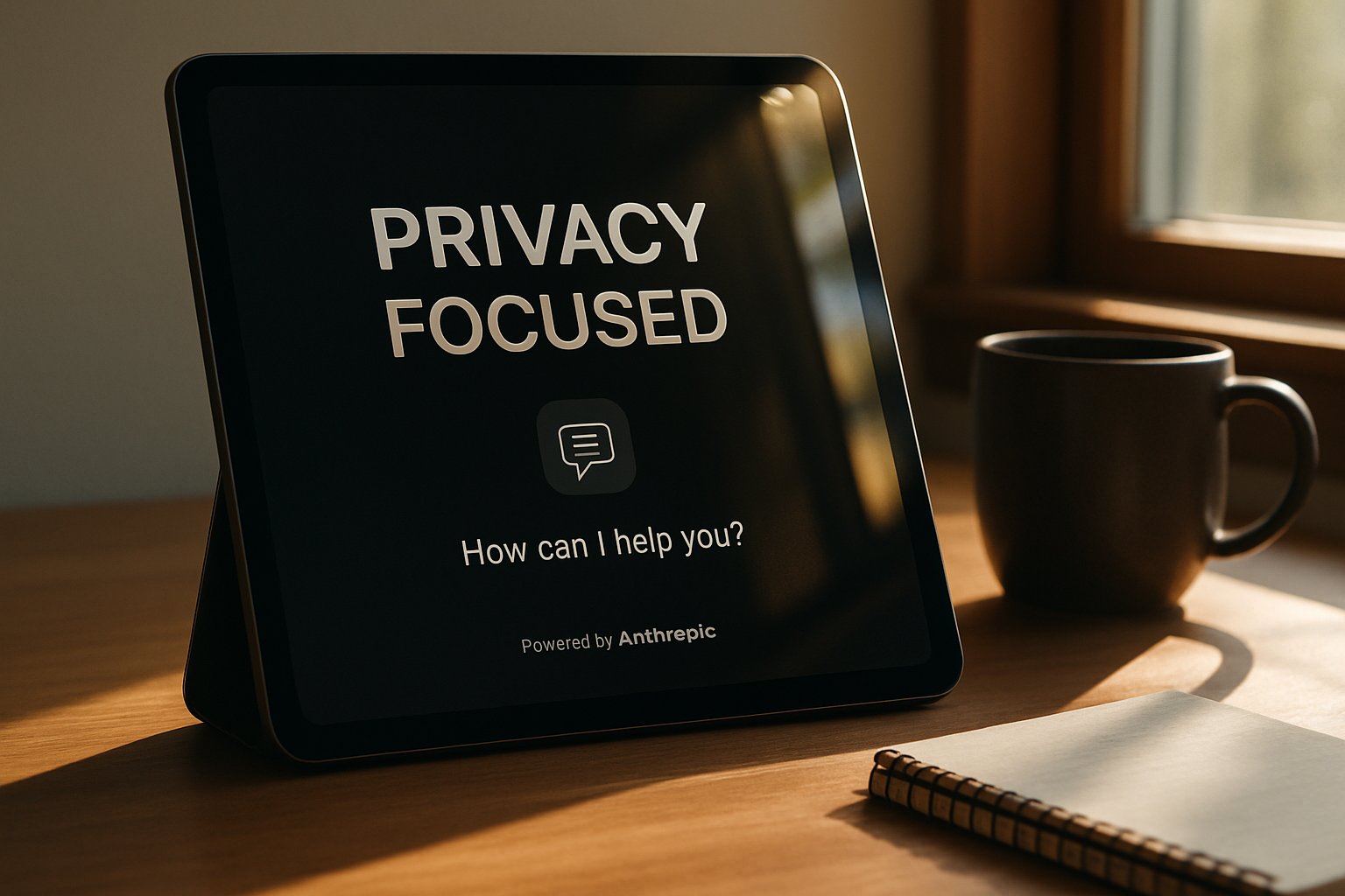 Apple device running Anthropic AI application with privacy features highlighted