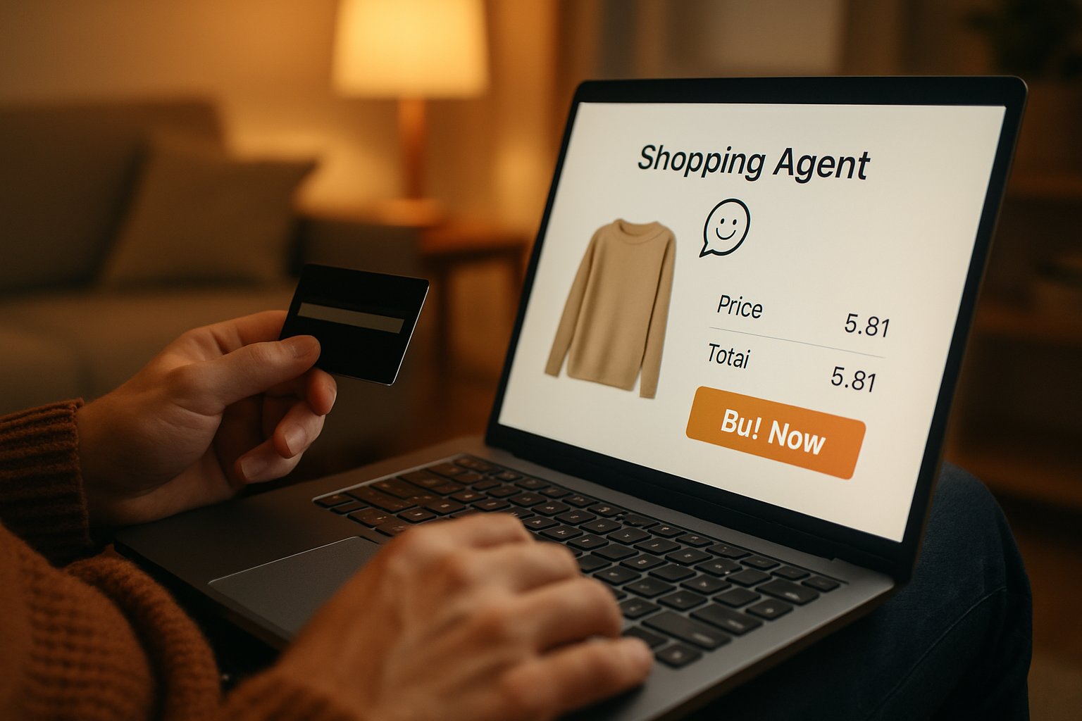 Shopping Agents assisting online purchases with a realistic at-home shopper