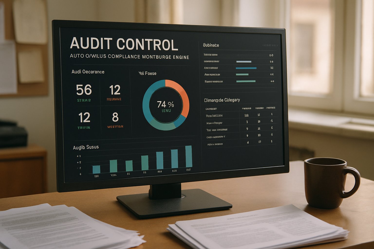 Autonomous Compliance Monitoring Engines dashboard streamlining audit control processes