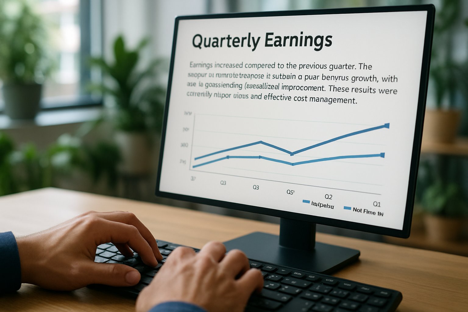 Hands on keyboard using financial narrative generation engines for earnings summaries.