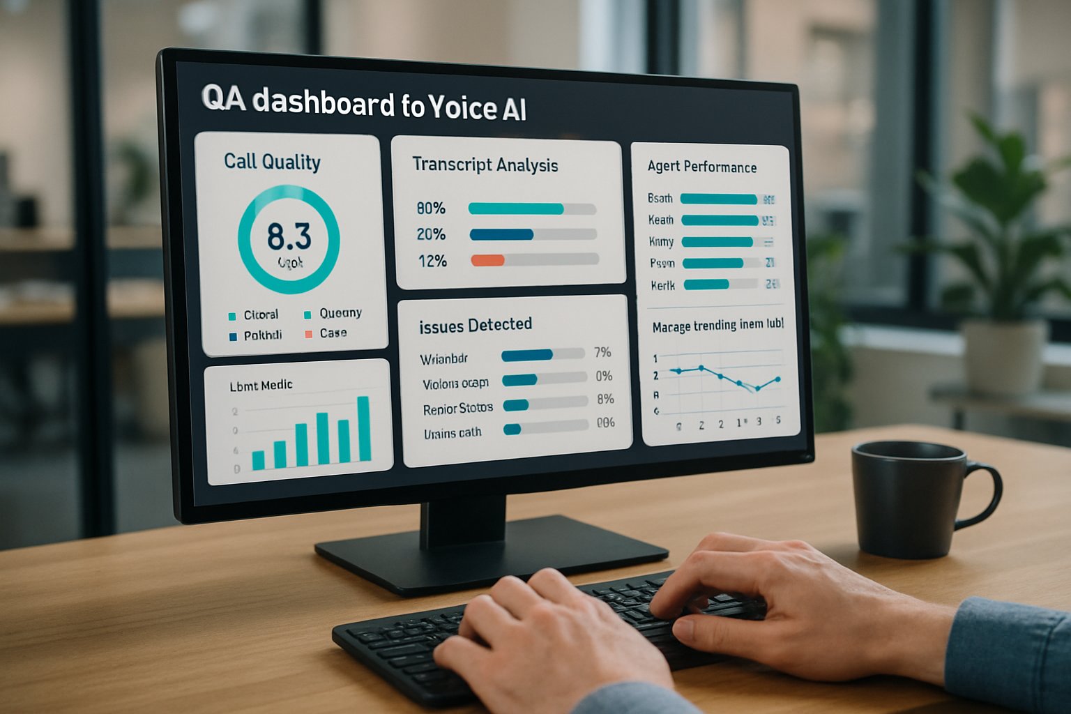 QA dashboard for Voice AI tool monitoring call transcripts