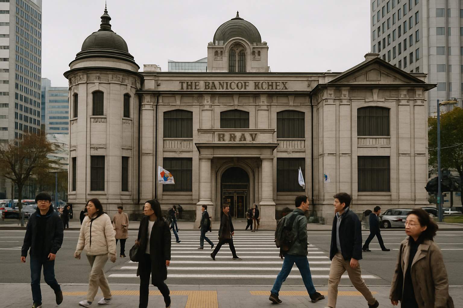 Bank of Korea headquarters amid concerns over currency risk.