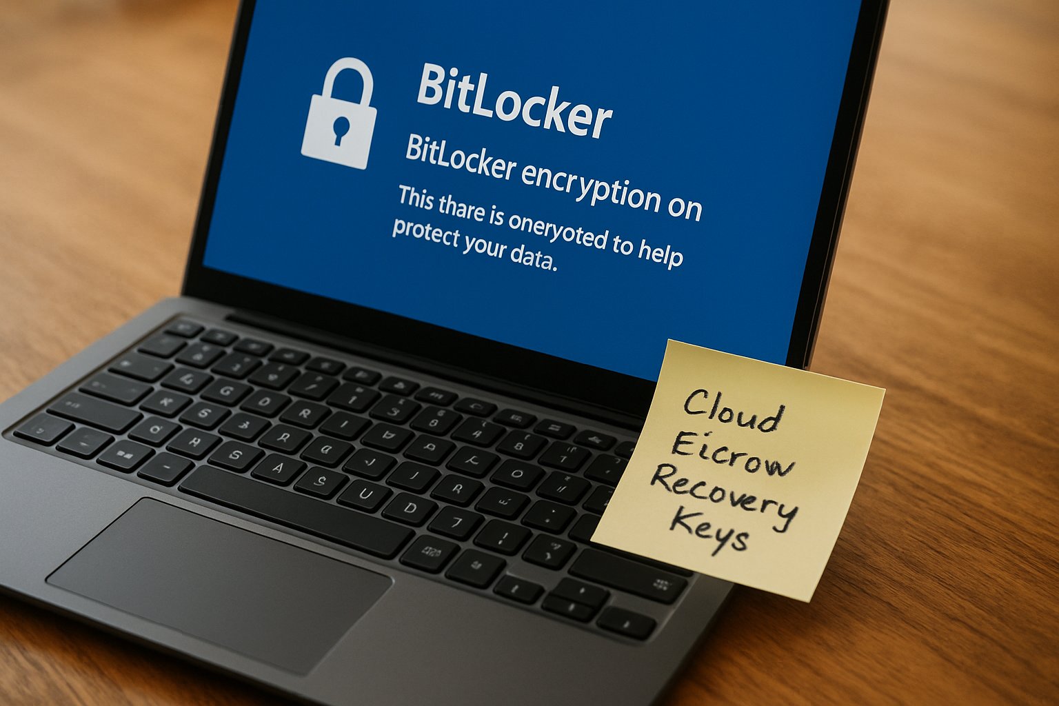 Laptop with BitLocker encryption after Microsoft Security Breach.