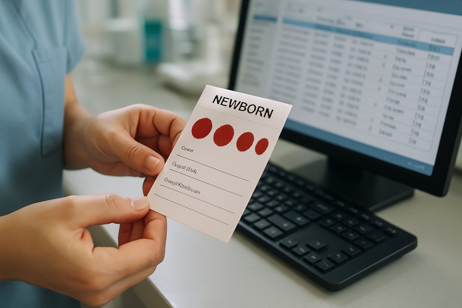 Stanford Medical AI analyzing newborn blood-spot samples to predict health risks.