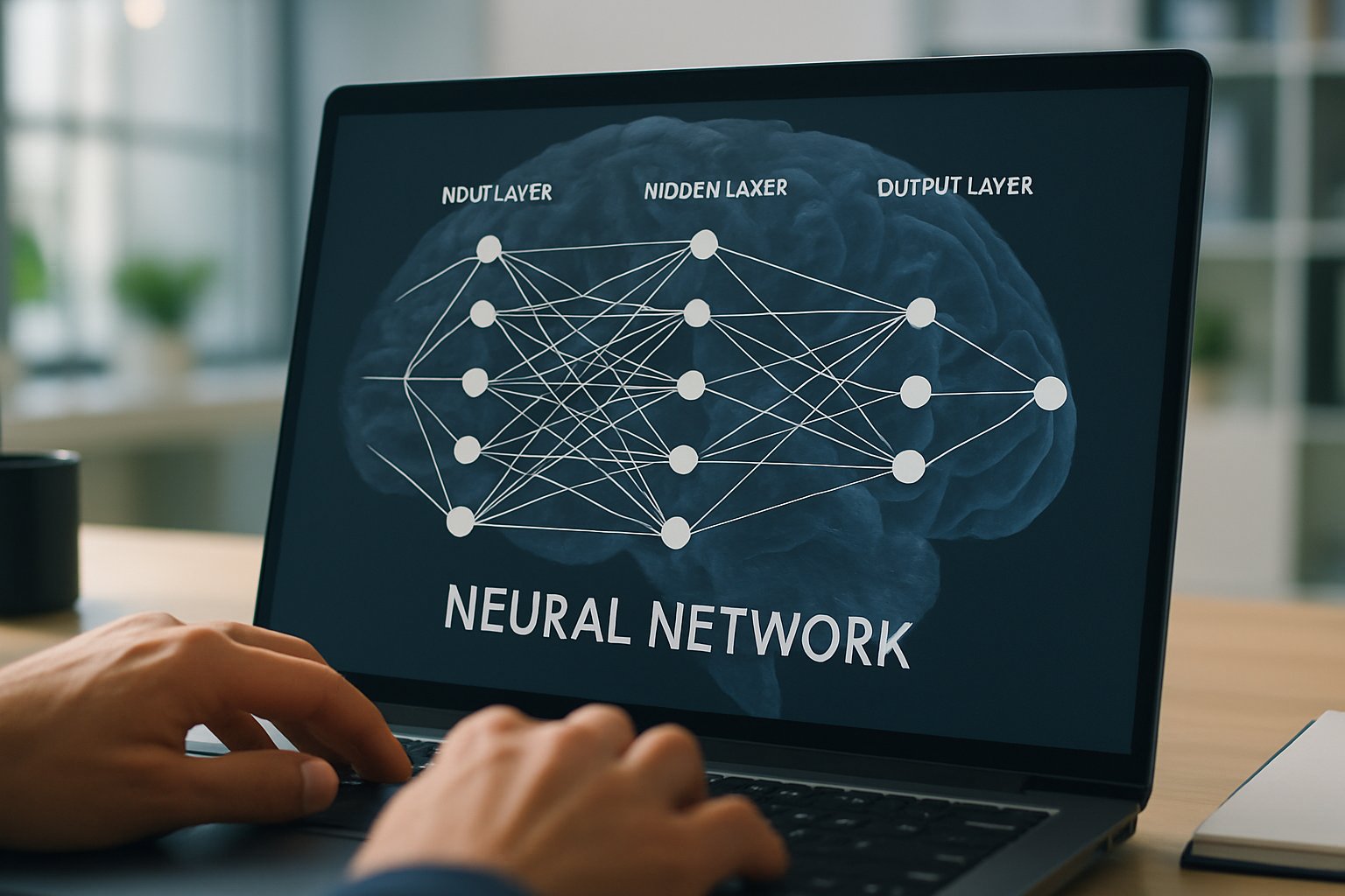 AI Neural Mapping process showing neural network overlay on human brain scan.